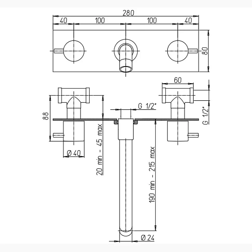 Смеситель для ванны Paini Angel ANCR112P20LMKM с длинным изливом с аксессуаром Смеситель для ванны Paini Angel ANCR112P20LMKM с длинным изливом с аксессуаром
