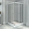 Душевой уголок Radomir Дрим 100 1-03-1-0-0-1190 квадратный, стекло прозрачное, поддон с каркасом и сифоном, профиль белый