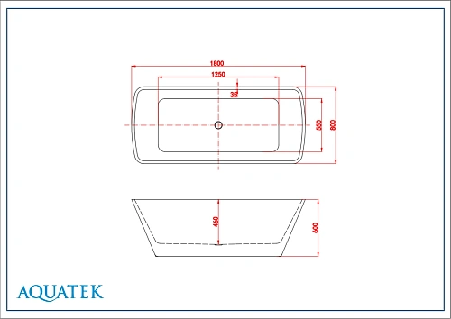 Ванна отдельностоящая Aquatek КВАДРО AQ-K27880 1800x800x600 акриловая со сливом и ножками белая Ванна отдельностоящая Aquatek КВАДРО AQ-K27880 1800x800x600 акриловая со сливом и ножками белая