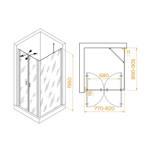 Душевой уголок RGW PA-144B (PA-104B+Z-050-2B+O-204B) 800x900 мм 060814489-14 черный Easy Clean Душевой уголок RGW PA-144B (PA-104B+Z-050-2B+O-204B) 800x900 мм 060814489-14 черный Easy Clean