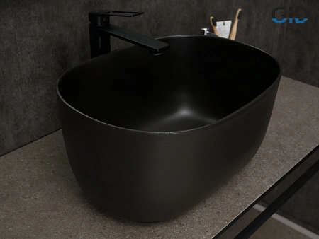 Раковина Gid N9302bg 53377 накладная черная графит 45x32x22