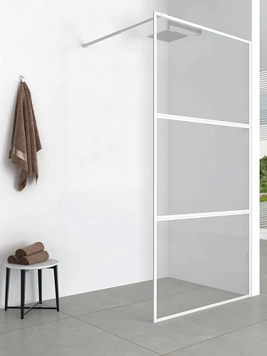 Душевая перегородка Aquanet 100x200 SW-1000WT профиль белый, прозрачное стекло Душевая перегородка Aquanet 100x200 SW-1000WT профиль белый, прозрачное стекло