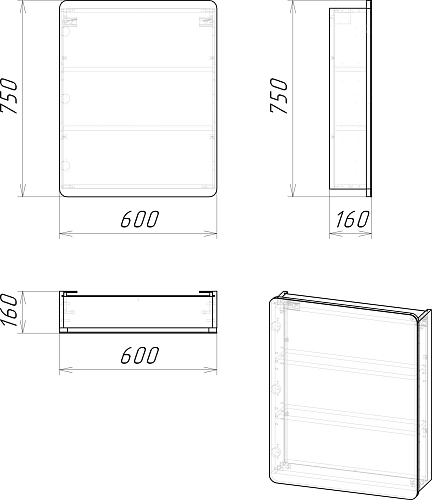 Зеркальный шкаф GROSSMAN ТАЛИС-60 см универсальный бетон пайн 60x75 206006 Зеркальный шкаф GROSSMAN ТАЛИС-60 см универсальный бетон пайн 60x75 206006