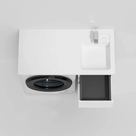 Раковина AM.PM X-Joy M85AWPR1001WG над стиральной машиной, литьевой мрамор, правая, 100 см, белый Раковина AM.PM X-Joy M85AWPR1001WG над стиральной машиной, литьевой мрамор, правая, 100 см, белый