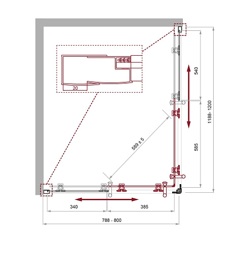Душевой уголок BelBagno UNO-195-AH-2-120/80-P-Cr 1200x800 мм Душевой уголок BelBagno UNO-195-AH-2-120/80-P-Cr 1200x800 мм