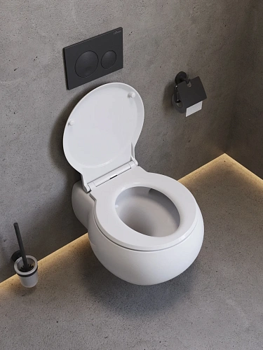 Унитаз подвесной CEZARES GRANDE CZR-308-TH-TOR/SC безободковый с сиденьем и смывом TORNADO Унитаз подвесной CEZARES GRANDE CZR-308-TH-TOR/SC безободковый с сиденьем и смывом TORNADO