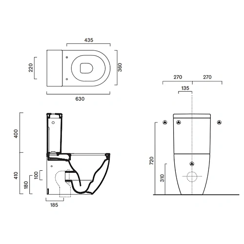 Унитаз напольный Catalano Sfera 0515630001 63x36, безободковый, белый глянцевый Унитаз напольный Catalano Sfera 0515630001 63x36, безободковый, белый глянцевый