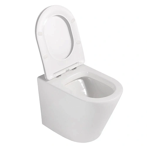 Унитаз приставной ABBER Bequem AC1113 белый, безободковый с крышкой микролифт Унитаз приставной ABBER Bequem AC1113 белый, безободковый с крышкой микролифт