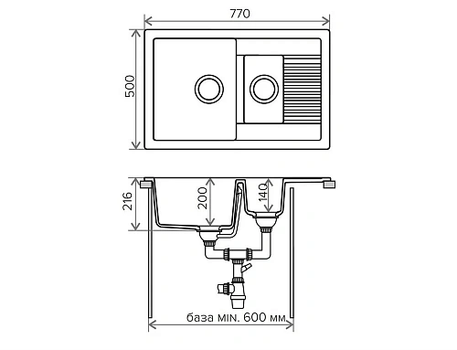 Кухонная мойка Polygran F-21 №331, хлопок F-21 №331 (Хлопок) Кухонная мойка Polygran F-21 №331, хлопок F-21 №331 (Хлопок)
