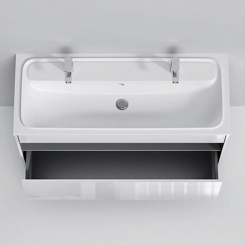 Тумба под раковину AM.PM Func M8FFUX1201WG pull-out, 120 см универсальная, белый Тумба под раковину AM.PM Func M8FFUX1201WG pull-out, 120 см универсальная, белый