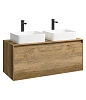Тумба под раковину AQWELLA Mobi 120 см MOB0112DB+MOB0712DB подвесная, дуб балтийский