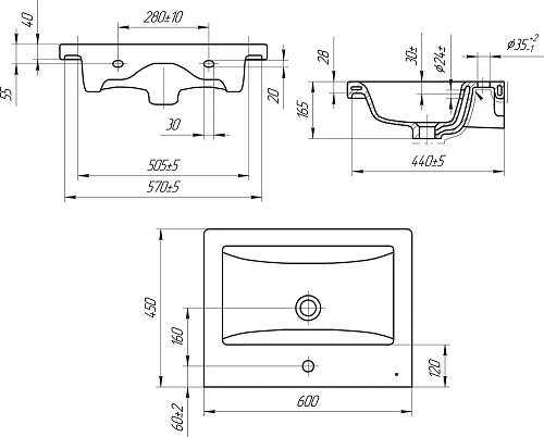 Тумба с раковиной DIWO Самара 60 дуб скандинавский 462073 Тумба с раковиной DIWO Самара 60 дуб скандинавский 462073