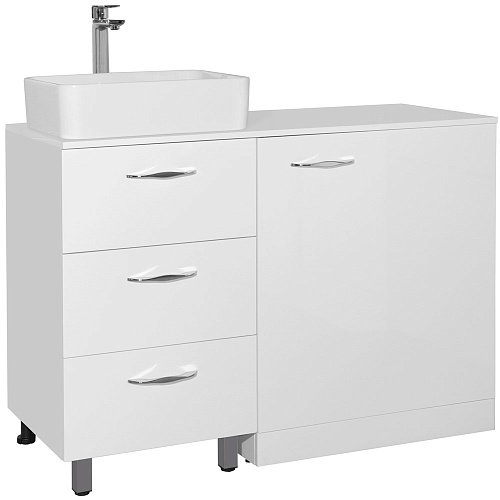 Тумба под раковину Style Line Берн 120 Plus со столешницей под стиральную машину белая ЛС-000010046 Тумба под раковину Style Line Берн 120 Plus со столешницей под стиральную машину белая ЛС-000010046