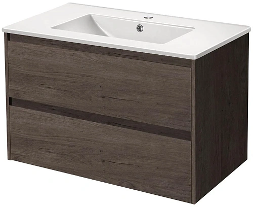 Тумба под раковину Vincea Gio 800 подвесная, 2 выкатных ящика soft-close, R.Oak VMC-2G800RO Тумба под раковину Vincea Gio 800 подвесная, 2 выкатных ящика soft-close, R.Oak VMC-2G800RO