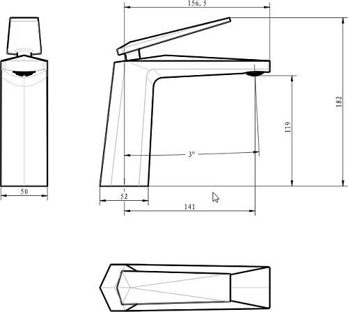 Смеситель для раковины Boheme Venturo золото 381 Смеситель для раковины Boheme Venturo золото 381