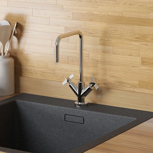 Смеситель для раковины Paini Morgana 73CR205VRLL без донного клапана высокий, хром, излив стекло Смеситель для раковины Paini Morgana 73CR205VRLL без донного клапана высокий, хром, излив стекло