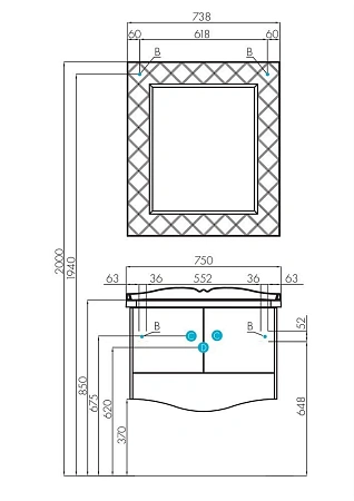Зеркало Aquaton Венеция 75 белое 1A151102VNL10 Зеркало Aquaton Венеция 75 белое 1A151102VNL10