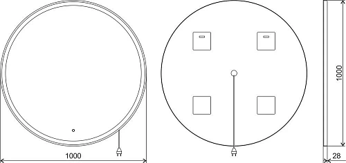 Зеркало STWORKI Мальмё 100 с подсветкой, сенсор на зеркале, круглое, настенное, российское 465734 Зеркало STWORKI Мальмё 100 с подсветкой, сенсор на зеркале, круглое, настенное, российское 465734