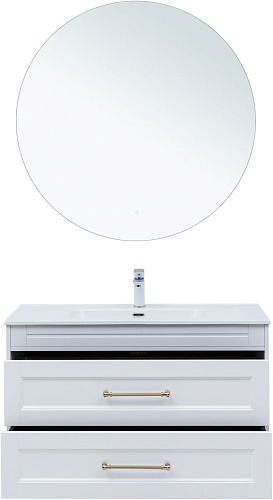 Тумба под раковину Aquanet Бостон new 100 00347183 белый сатин ручки золото Тумба под раковину Aquanet Бостон new 100 00347183 белый сатин ручки золото