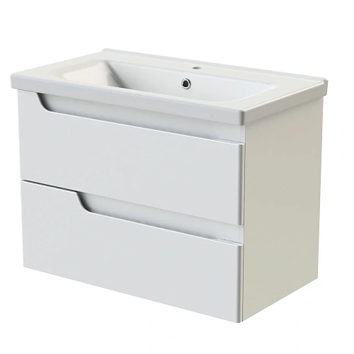 Тумба с раковиной Orange TOPLINE-Milano TP-MR80+RA подвесная, белый глянец Тумба с раковиной Orange TOPLINE-Milano TP-MR80+RA подвесная, белый глянец