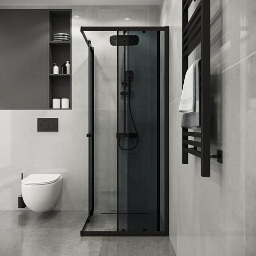 Душевой уголок Niagara Eco NG-1009-14QT (90x90x190) квадратная, раздвиж, профиль черный, стекло тонированное (4мм) Душевой уголок Niagara Eco NG-1009-14QT (90x90x190) квадратная, раздвиж, профиль черный, стекло тонированное (4мм)