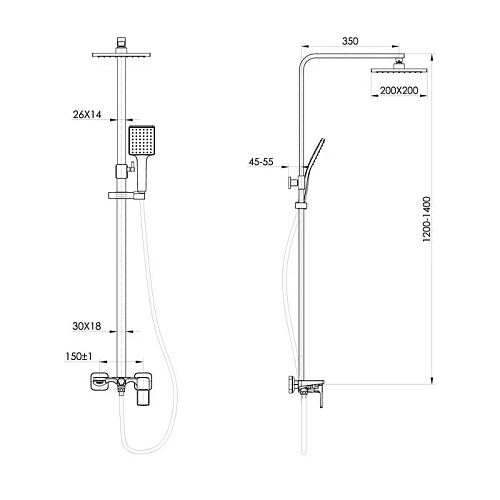 Душевая система IDDIS Bild (BILBL1Fi06) черный Душевая система IDDIS Bild (BILBL1Fi06) черный