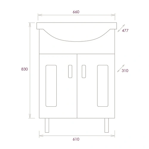 Тумба под раковину Onika КРИСТАЛЛ 65.18 106545 Тумба под раковину Onika КРИСТАЛЛ 65.18 106545