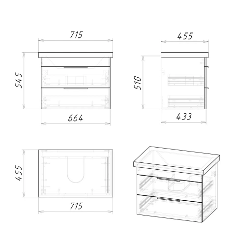 Тумба под раковину GROSSMAN ФОРТА-70 см дуб галифакс (ум.Фостер-70) подвесная 107003 Тумба под раковину GROSSMAN ФОРТА-70 см дуб галифакс (ум.Фостер-70) подвесная 107003
