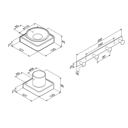 Комплект аксессуаров Damixa Jupiter DAK77B2803W Комплект аксессуаров Damixa Jupiter DAK77B2803W