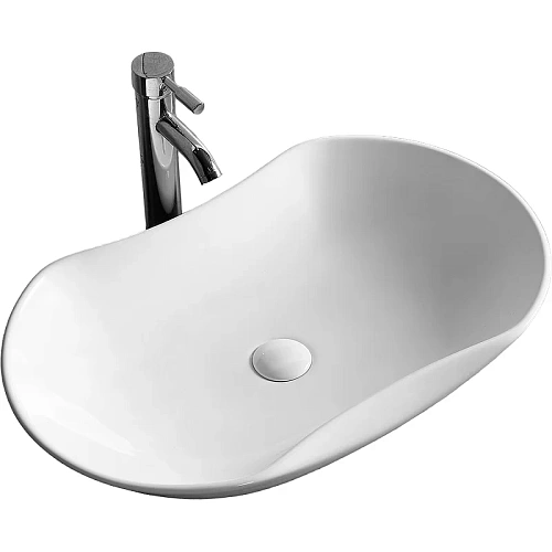 Раковина Ceruttispa CR7031 670х415х125 накладная, белая, усеченный овал Раковина Ceruttispa CR7031 670х415х125 накладная, белая, усеченный овал