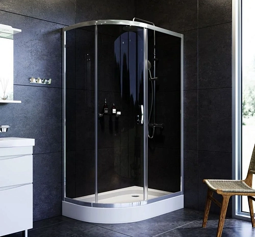 Душевой уголок AM.PM Like W83G-302U120CG Slide 120x80, стекло тонированное, профиль хром Душевой уголок AM.PM Like W83G-302U120CG Slide 120x80, стекло тонированное, профиль хром