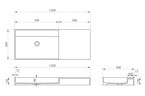 Раковина ABBER Stein AS2628 подвесная, белая матовая Раковина ABBER Stein AS2628 подвесная, белая матовая