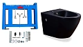 Биде подвесное Timo KULO TWB-02+TK-404MB черное матовое с системой инсталляции Биде подвесное Timo KULO TWB-02+TK-404MB черное матовое с системой инсталляции