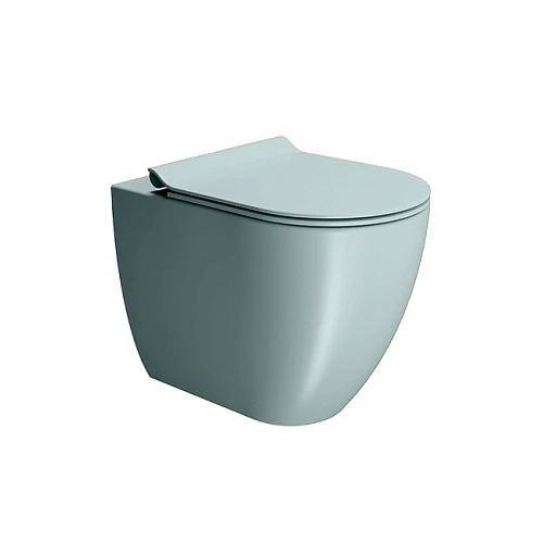 Унитаз приставной GSI PURA безободковый Swirlflush голубой матовый (881015) без сиденья Унитаз приставной GSI PURA безободковый Swirlflush голубой матовый (881015) без сиденья