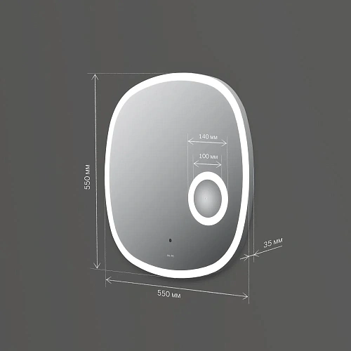Зеркало AM.PM Func M8FMOX0553SA с LED-подсветкой, сенсорром Зеркало AM.PM Func M8FMOX0553SA с LED-подсветкой, сенсорром