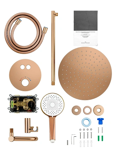 Душевая система Wonzon & Woghand STICK с термостатом, встраиваемая, розовое золото (WW-88929010-RG) Душевая система Wonzon & Woghand STICK с термостатом, встраиваемая, розовое золото (WW-88929010-RG)