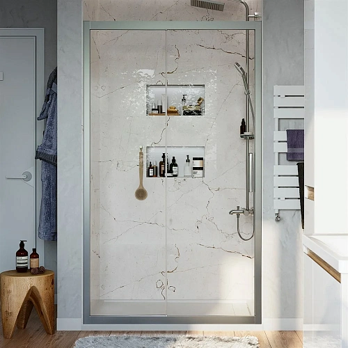 Душевая дверь STWORKI Стокгольм 120 см профиль хром матовый, раздвижная, прозрачное стекло 409024 Душевая дверь STWORKI Стокгольм 120 см профиль хром матовый, раздвижная, прозрачное стекло 409024