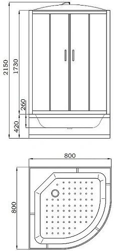 Душевая кабина Parly EC821 800x800 профиль белый, стекло тонированное Душевая кабина Parly EC821 800x800 профиль белый, стекло тонированное