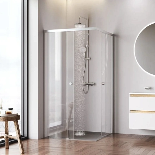 Душевой уголок AM.PM X-joy W94G-403-100100-MТ1К 100x100 хром матовый, стекло прозрачное Душевой уголок AM.PM X-joy W94G-403-100100-MТ1К 100x100 хром матовый, стекло прозрачное