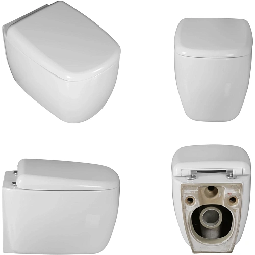 Унитаз подвесной Ceruttispa ROMINA Aria CT10613 Tornado безободковый, сиденье микролифт Унитаз подвесной Ceruttispa ROMINA Aria CT10613 Tornado безободковый, сиденье микролифт