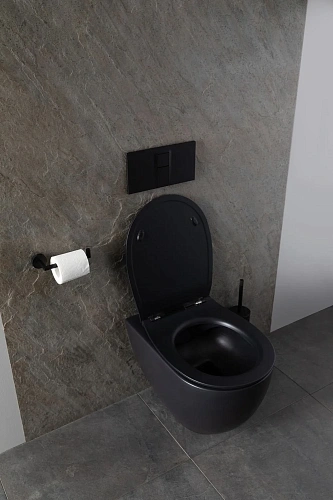 Унитаз подвесной Allen Brau Reality 4.32006.31 с крышкой, черный матовый Унитаз подвесной Allen Brau Reality 4.32006.31 с крышкой, черный матовый