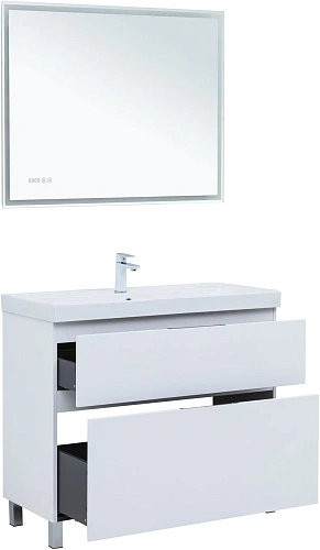 Тумба под раковину Aquanet Алвита New 100 00344135 напольная, белый матовый Тумба под раковину Aquanet Алвита New 100 00344135 напольная, белый матовый