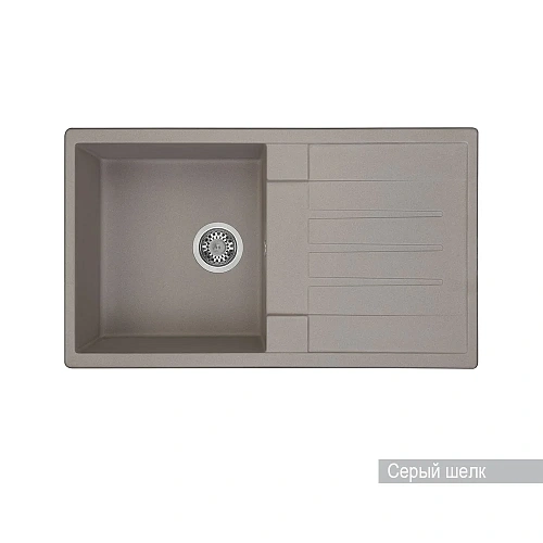 Кухонная мойка Aquaton Верона 1A710032VR250 из литого мрамора, прямоугольная, с крылом серый шелк Кухонная мойка Aquaton Верона 1A710032VR250 из литого мрамора, прямоугольная, с крылом серый шелк
