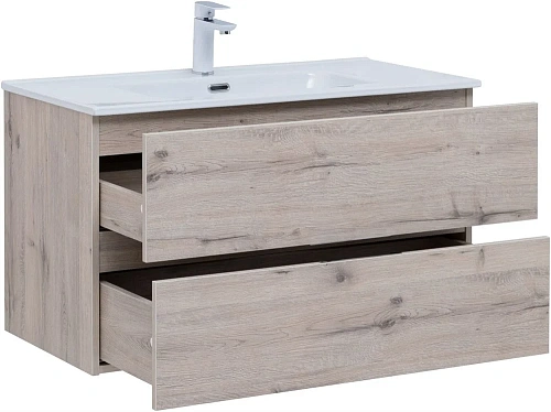 Тумба под раковину Aquanet Алвита New 90 2 ящика, дуб веллингтон белый 00303921 Тумба под раковину Aquanet Алвита New 90 2 ящика, дуб веллингтон белый 00303921