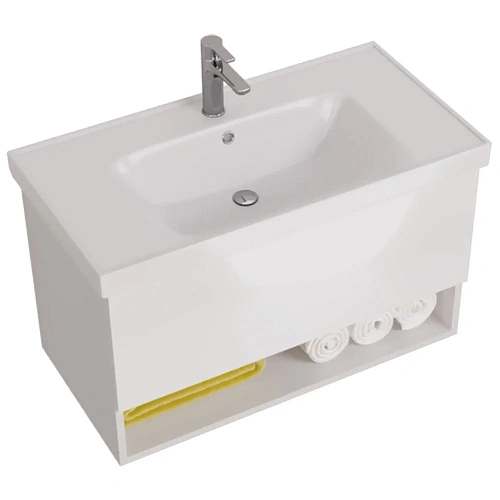 Тумба под раковину DREJA PERFECTO, 90 см, подвесная, 1 ящик, push-to-open, белый глянец 99.0808 Тумба под раковину DREJA PERFECTO, 90 см, подвесная, 1 ящик, push-to-open, белый глянец 99.0808