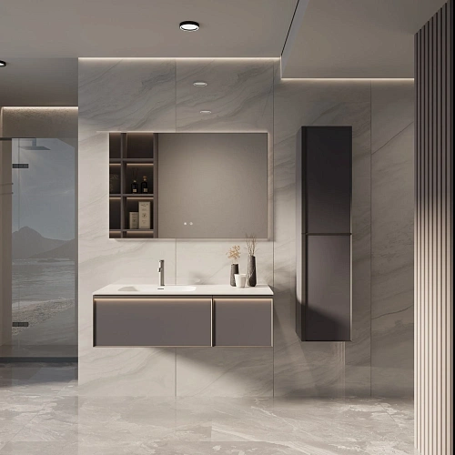 Тумба под раковину Vincea Elise 1200 VMC-4EL120MG-L подвесная, серый матовый Тумба под раковину Vincea Elise 1200 VMC-4EL120MG-L подвесная, серый матовый