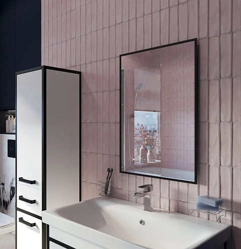 Зеркало DIWO Элиста 50 черное, с подсветкой светодиодной, прямоугольное, настенное, российское 54350 543500 Зеркало DIWO Элиста 50 черное, с подсветкой светодиодной, прямоугольное, настенное, российское 54350 543500