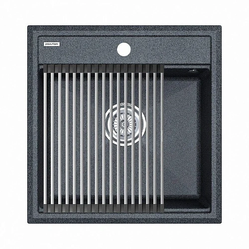 Кухонная мойка Paulmark STEPIA 50 с ролл-матом STEP брашированная PM115051-DG+R375-BS Кухонная мойка Paulmark STEPIA 50 с ролл-матом STEP брашированная PM115051-DG+R375-BS