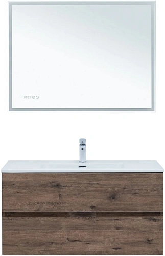 Тумба под раковину Aquanet Алвита New 100 2 ящика, дуб веллингтон табак 00334188 подвесная Тумба под раковину Aquanet Алвита New 100 2 ящика, дуб веллингтон табак 00334188 подвесная