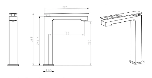 Смеситель для раковины Boheme ChromeChrome.2 142-CRCR.2 Смеситель для раковины Boheme ChromeChrome.2 142-CRCR.2